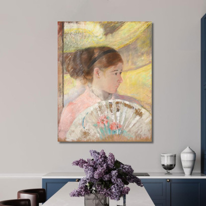 Giovane Donna In Un Loggione Che Guarda Verso Destra Mary Cassatt mcs68 quadro stampato su tela