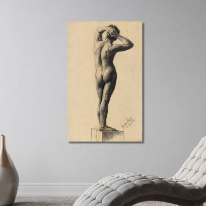 Nudo Maschile Gustav Klimt kg107 quadro stampato su tela