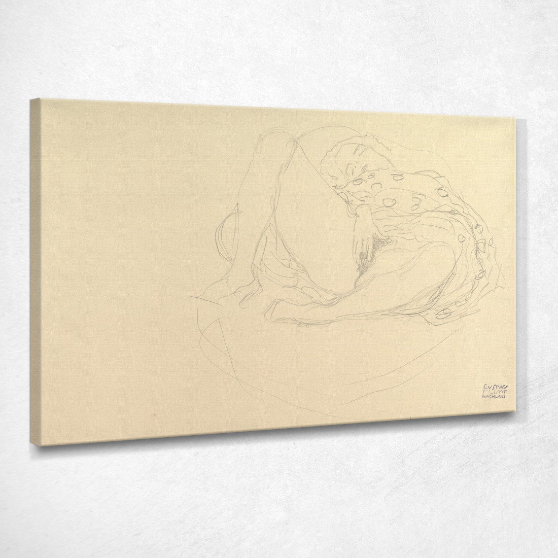 Nudo Disteso Con Drappeggio Gustav Klimt kg124 quadro stampato su tela