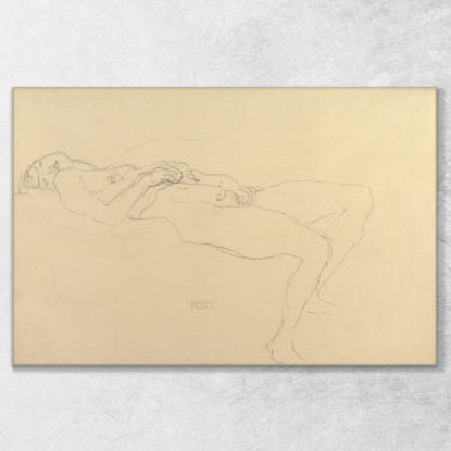 Nudo Sdraiato Gustav Klimt kg125 quadro stampato su tela