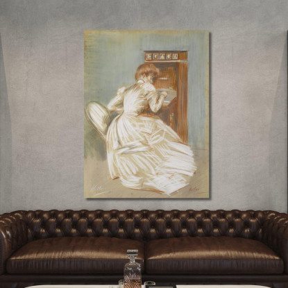 Madame Helleu Al Suo Segretario Paul César Helleu pch24 quadro stampato su tela