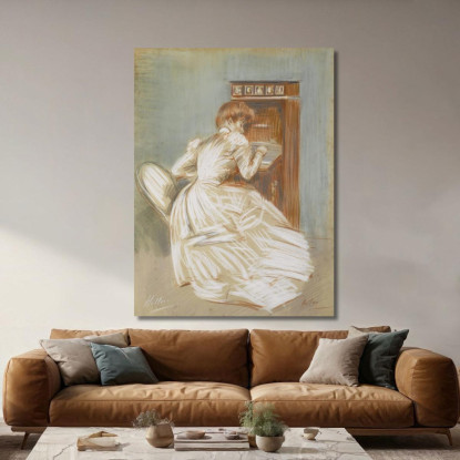 Madame Helleu Al Suo Segretario Paul César Helleu pch24 quadro stampato su tela