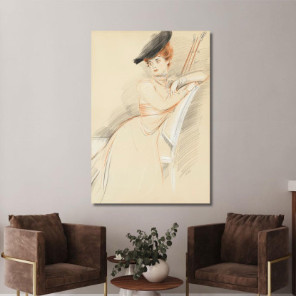 La Signorina Taylor Seduta Paul César Helleu pch26 quadro stampato su tela