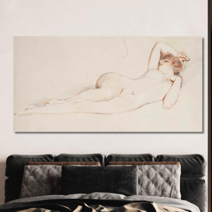 Dormire Nudo Paul César Helleu pch27 quadro stampato su tela