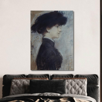 Ritratto Di Donna Di Profilo Paul César Helleu pch37 quadro stampato su tela