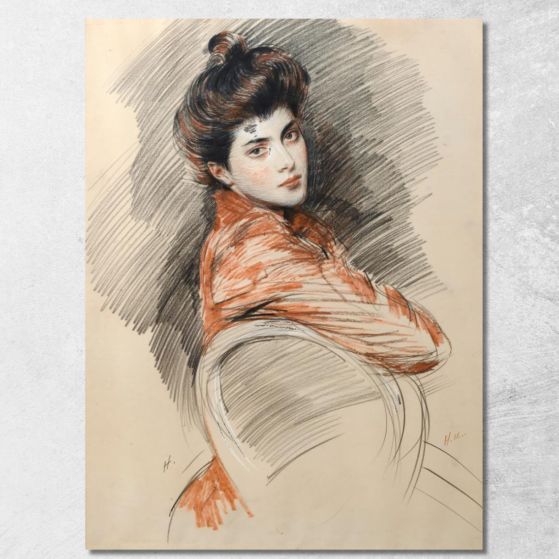 Ritratto Di Elisabeth Van Biema Paul César Helleu pch46 quadro stampato su tela