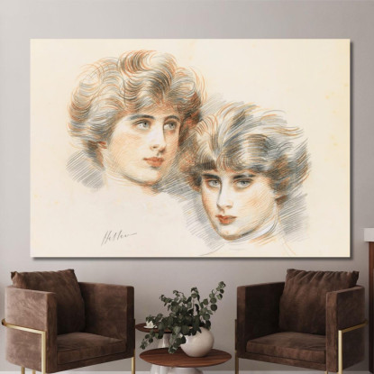 Studi Per Il Viso Di Ellen Paul César Helleu pch55 quadro stampato su tela
