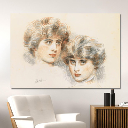 Studi Per Il Viso Di Ellen Paul César Helleu pch55 quadro stampato su tela