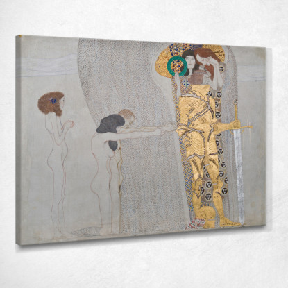 Fregio Di Beethoven Le Sofferenze Della Debole Umanità Gustav Klimt kg145 quadro stampato su tela