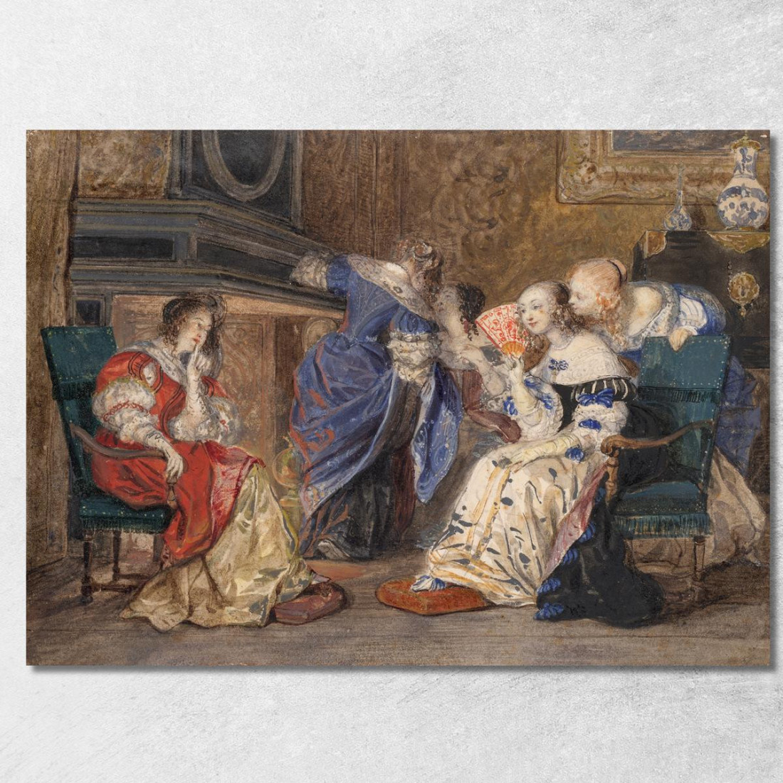 Donne In Un Interno Paul Delaroche pdl25 quadro stampato su tela
