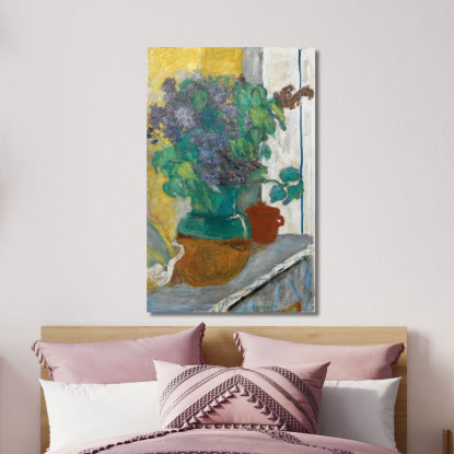 Lilla Viola In Vaso Di Terracotta Giallo E Verde Pierre Bonnard pbn41 quadro stampato su tela