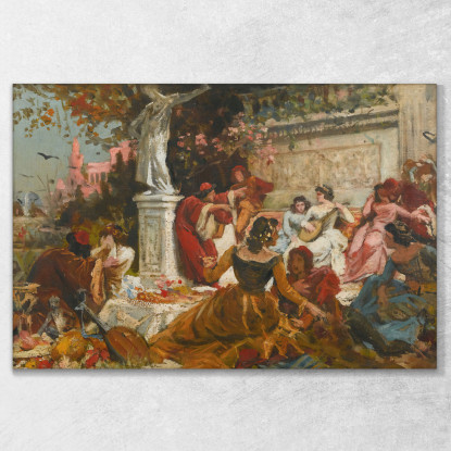 Banchetto In Un Parco Hans Makart hmk9 quadro stampato su tela