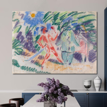 Arlecchino E Colombina Rik Wouters rwo8 quadro stampato su tela
