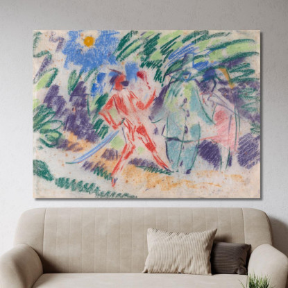 Arlecchino E Colombina Rik Wouters rwo8 quadro stampato su tela