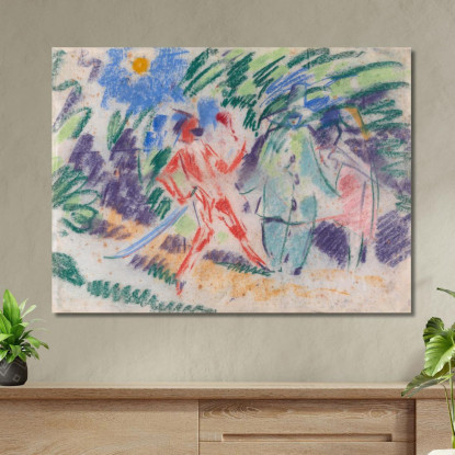 Arlecchino E Colombina Rik Wouters rwo8 quadro stampato su tela