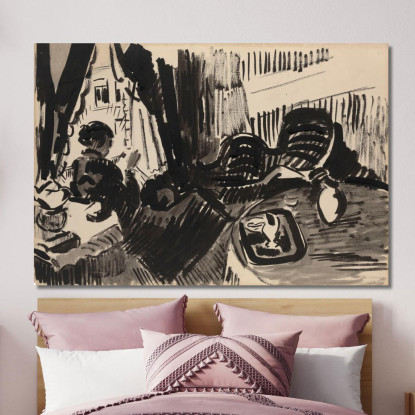 Nel Cucito Prima Del Divano Butterfly Rik Wouters rwo14 quadro stampato su tela