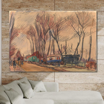Strada Sotto La Pioggia Amersfoort Rik Wouters rwo20 quadro stampato su tela