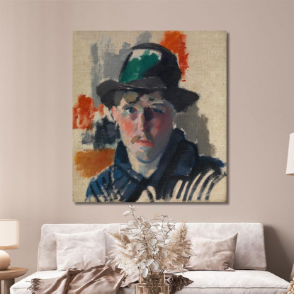 Autoritratto Con Cappello Verde Rik Wouters rwo25 quadro stampato su tela