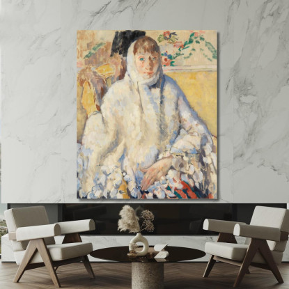 La Donna Malata Con Lo Scialle Bianco Rik Wouters rwo34 quadro stampato su tela