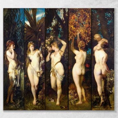 I Cinque Sensi Hans Makart hmk14 quadro stampato su tela