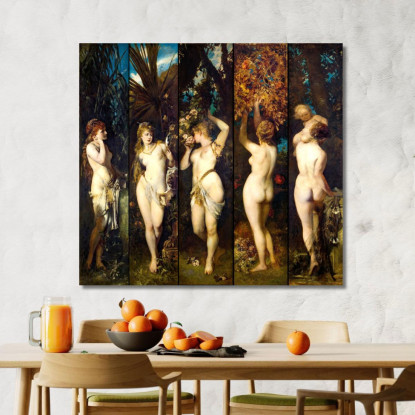 I Cinque Sensi Hans Makart hmk14 quadro stampato su tela