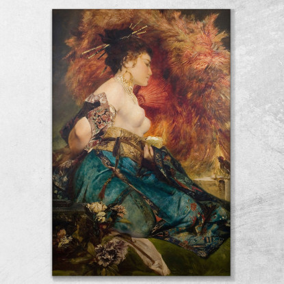 La Donna Giapponese Hans Makart hmk15 quadro stampato su tela