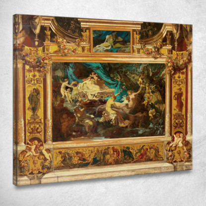 Progetto Per Il Sipario Del Teatro Cittadino Sogno Di Una Notte Di Mezza Estate Hans Makart hmk21 quadro stampato su tela