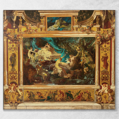 Progetto Per Il Sipario Del Teatro Cittadino Sogno Di Una Notte Di Mezza Estate Hans Makart hmk21 quadro stampato su tela