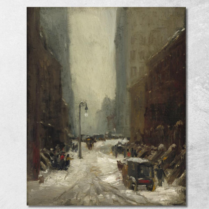 Neve A New York Robert Henri rhn61 quadro stampato su tela