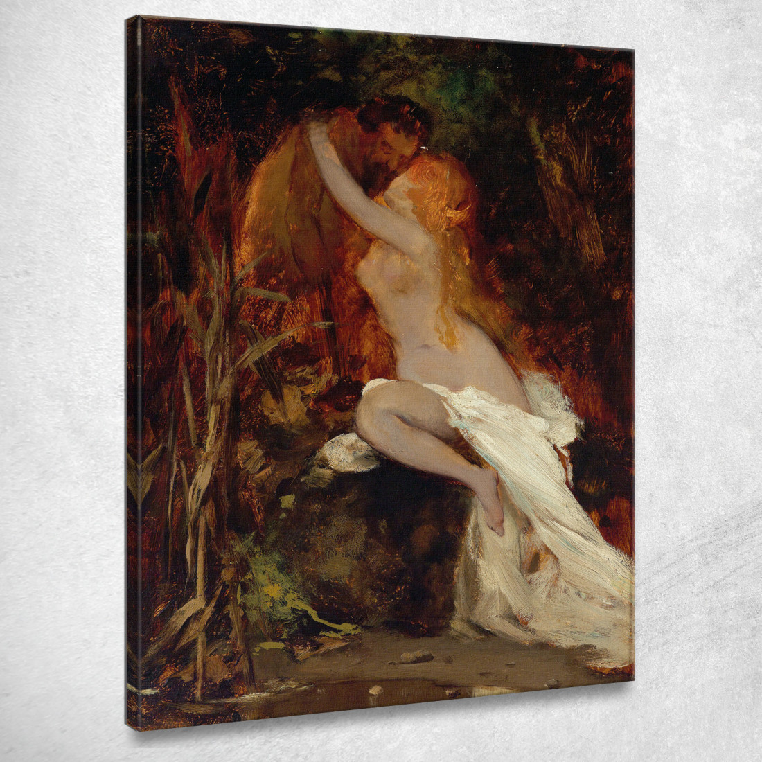 Fauno E Ninfa Hans Makart hmk22 quadro stampato su tela