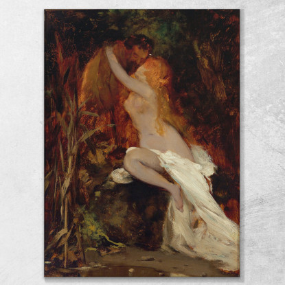 Fauno E Ninfa Hans Makart hmk22 quadro stampato su tela