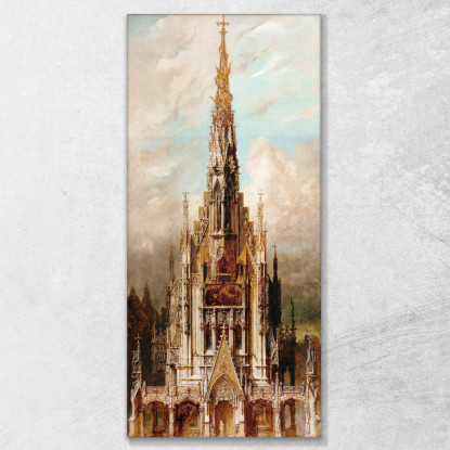 Chiesa Tombale Gotica Della Facciata Della Torre Di San Michele Hans Makart hmk26 quadro stampato su tela
