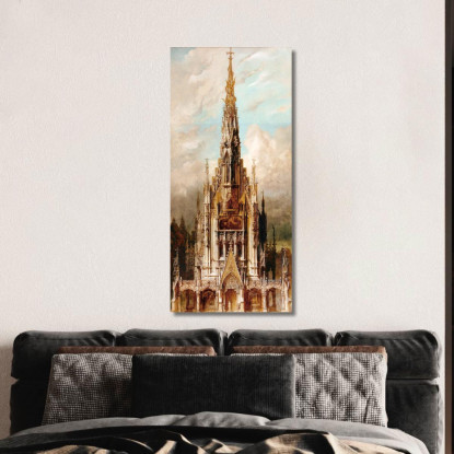 Chiesa Tombale Gotica Della Facciata Della Torre Di San Michele Hans Makart hmk26 quadro stampato su tela