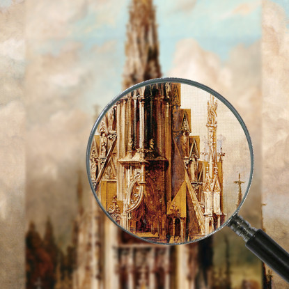 Chiesa Tombale Gotica Della Facciata Della Torre Di San Michele Hans Makart hmk26 quadro stampato su tela