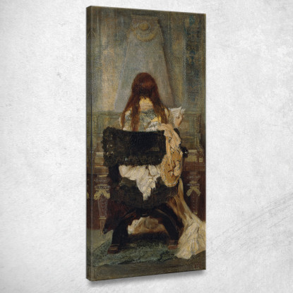 Signora Alla Spinetta Hans Makart hmk29 quadro stampato su tela