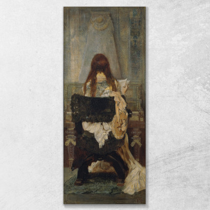 Signora Alla Spinetta Hans Makart hmk29 quadro stampato su tela