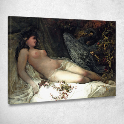 Leda E Il Cigno Hans Makart hmk30 quadro stampato su tela