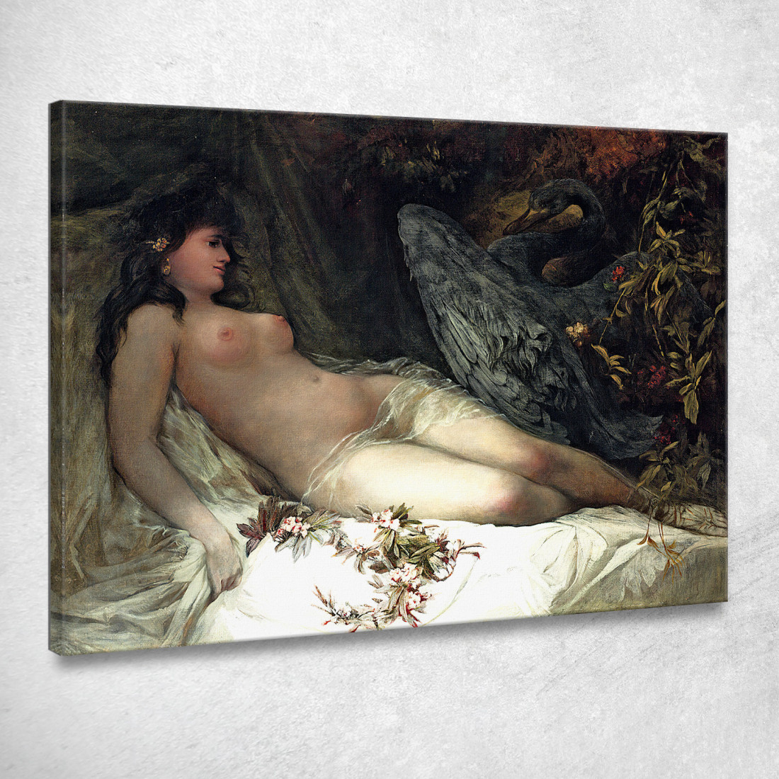 Leda E Il Cigno Hans Makart hmk30 quadro stampato su tela