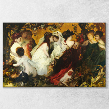 Modern Amoretti 3 Hans Makart hmk35 quadro stampato su tela
