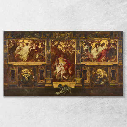 Moderne Amoretten Hans Makart hmk37 quadro stampato su tela