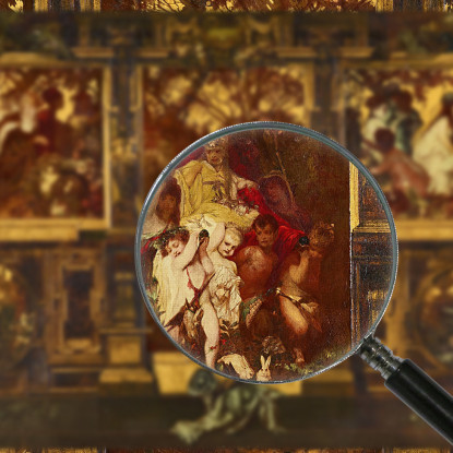 Moderne Amoretten Hans Makart hmk37 quadro stampato su tela