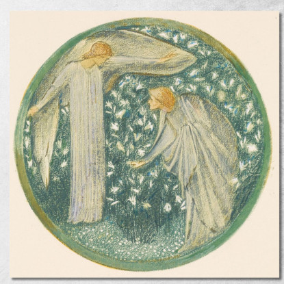 Giardino Bianco Sir Edward Coley Burne-Jones ecb110 quadro stampato su tela