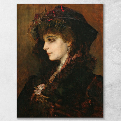 Ritratto Di Giovane Donna Di Profilo Hans Makart hmk43 quadro stampato su tela