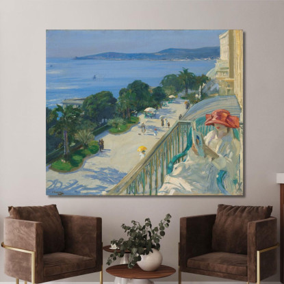 La Terrazza Cap D'Ail Sir John Lavery sjl57 quadro stampato su tela