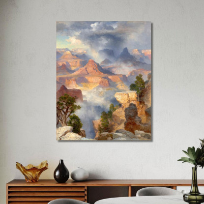 Grand Canyon Fiume Colorado Thomas Moran tmr25 quadro stampato su tela