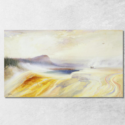 Grande Sorgente Azzurra Del Bacino Inferiore Dei Geyser Fiume Firehole Yellowstone Thomas Moran tmr26 quadro stampato su tela