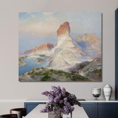 Il Castle Rock Green River Wyoming Estate Indiana. Green River. Wyoming Thomas Moran tmr58 quadro stampato su tela