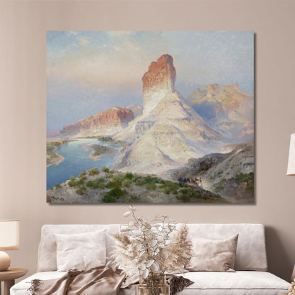 Il Castle Rock Green River Wyoming Estate Indiana. Green River. Wyoming Thomas Moran tmr58 quadro stampato su tela