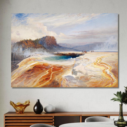 La Grande Sorgente Azzurra Del Bacino Inferiore Dei Geyser Di Yellowstone Thomas Moran tmr65 quadro stampato su tela