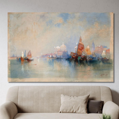 La Laguna Guardando Verso Santa Maria Della Salute Thomas Moran tmr68 quadro stampato su tela